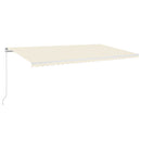 markise m. LED-lys 600x300 cm manuel betjening cremefarvet