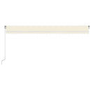 markise m. LED-lys 600x300 cm manuel betjening cremefarvet