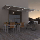 markise m. LED-lys 600x300 cm manuel betjening cremefarvet