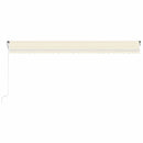 markise m. LED + vindsensor 600x300 cm automatisk cremefarvet