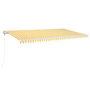 markise m. LED + vindsensor 600x300 cm automatisk gul/hvid