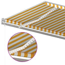 markise m. LED + vindsensor 600x300 cm automatisk gul/hvid