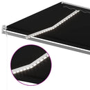 markise m. LED + vindsensor 600x300 cm automatisk antracit