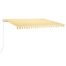 markise m. LED-lys 400x350 cm manuel betjening gul og hvid