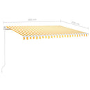 markise m. LED-lys 400x350 cm manuel betjening gul og hvid