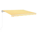 markise 400x350 cm automatisk betjening gul og hvid