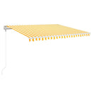 markise m. LED + vindsensor 400x350 cm automatisk gul/hvid