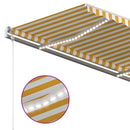 markise m. LED + vindsensor 400x350 cm automatisk gul/hvid