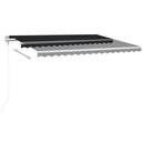 markise m. LED + vindsensor 400x350 cm automatisk antracit