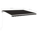 markise m. LED + vindsensor 400x350 cm automatisk antracit