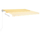 markise 450x350 cm automatisk betjening gul og hvid