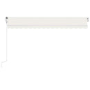 markise m. LED + vindsensor 450x350 cm automatisk cremefarvet