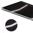 markise m. LED + vindsensor 450x350 cm automatisk antracitgrå