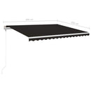 markise m. LED + vindsensor 450x350 cm automatisk antracitgrå
