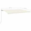 markise 500x350 cm manuel betjening cremefarvet