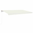 markise m. LED + vindsensor 500x350 cm automatisk cremefarvet