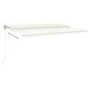 markise m. LED + vindsensor 500x350 cm automatisk cremefarvet