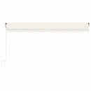 markise m. LED + vindsensor 500x350 cm automatisk cremefarvet