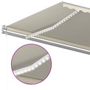 markise m. LED + vindsensor 500x350 cm automatisk cremefarvet