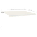 markise m. LED + vindsensor 500x350 cm automatisk cremefarvet