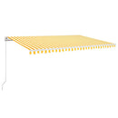 markise m. LED + vindsensor 500x350 cm automatisk gul og hvid