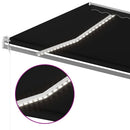 markise m. LED + vindsensor 500x350 cm automatisk antracitgrå