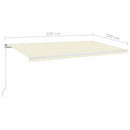 markise 600x350 cm manuel betjening cremefarvet