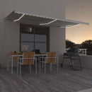 markise m. LED-lys 600x350 cm manuel betjening cremefarvet