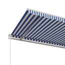 markise 600x350 cm automatisk betjening blå og hvid
