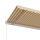 markise 600x350 cm automatisk betjening gul og hvid