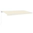 markise m. LED + vindsensor 600x350 cm automatisk cremefarvet