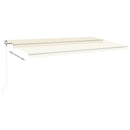 markise m. LED + vindsensor 600x350 cm automatisk cremefarvet