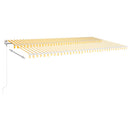 markise m. LED + vindsensor 600x350 cm automatisk gul og hvid