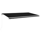 markise m. LED + vindsensor 600x350 cm automatisk antracit