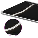 markise m. LED + vindsensor 600x350 cm automatisk antracit