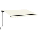 markise m. LED-lys 350x250 cm manuel betjening cremefarvet