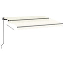 markise m. LED-lys 350x250 cm manuel betjening cremefarvet