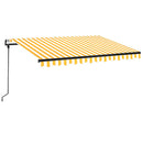 markise 350x250 cm automatisk betjening gul og hvid