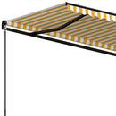 markise 350x250 cm automatisk betjening gul og hvid