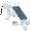 markise m. LED + vindsensor 350x250 cm automatisk blå og hvid