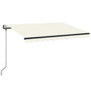 markise m. LED + vindsensor 350x350 cm automatisk cremefarvet