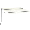 markise m. LED + vindsensor 350x350 cm automatisk cremefarvet
