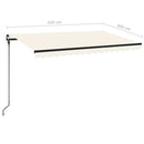 markise 450x300 cm manuel betjening cremefarvet