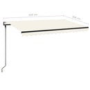 markise 450x300 cm automatisk betjening cremefarvet