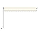 markise m. LED + vindsensor 450x300 cm automatisk cremefarvet