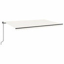 markise m. LED-lys 500x300 cm manuel betjening cremefarvet