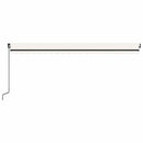 markise m. LED-lys 500x300 cm manuel betjening cremefarvet
