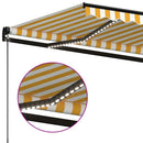 markise m. LED-lys 500x300 cm manuel betjening gul og hvid
