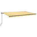 markise 500x300 cm automatisk betjening gul og hvid