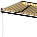 markise 500x300 cm automatisk betjening gul og hvid